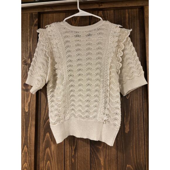 Anthropologie Kachel Shimmer Crochet Top Small - Picture 10 of 10